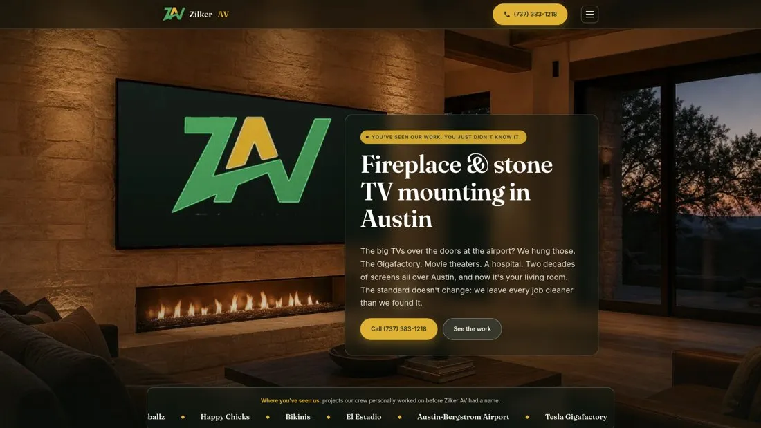 Zilker AV website, Austin TX